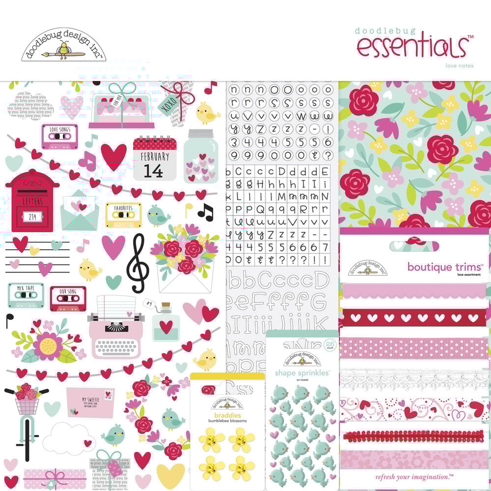 Doodlebug Design Love Notes 12x12 Inch Essentials Kit (6611) (OUTLET) Doodlebug Design Love Notes 12x12 Inch Essentials Kit (6611) (OUTLET)
