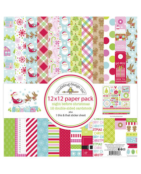Doodlebug Design Night Before Christmas 12x12 Inch Paper Pack (7038) (OUTLET)