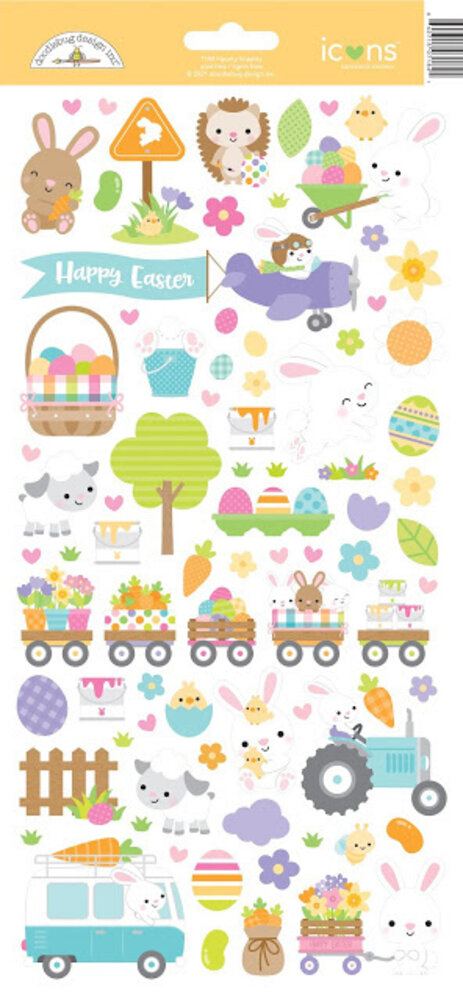 Doodlebug Design Hippity Hoppity Icons Stickers (7184) (OUTLET)
