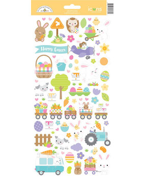 Doodlebug Design Hippity Hoppity Icons Stickers (7184) (OUTLET)