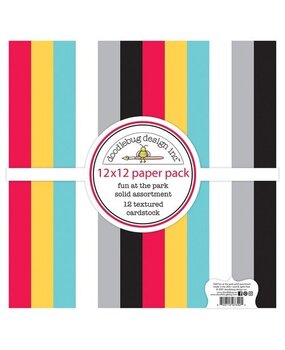 Doodlebug Design Fun at the Park 12x12 inch Textured Cardstock Solid Paper Pack (7342) (OUTLET)