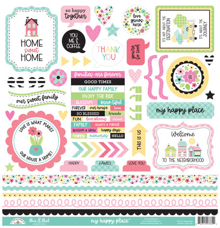 Doodlebug Design My Happy Place This & That Stickers (7372) (OUTLET)