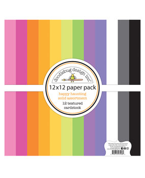Doodlebug Design Happy Haunting 12x12 inch Textured Cardstock Solid Paper Pack (7446) (OUTLET)