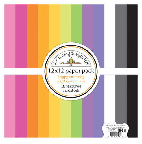 Doodlebug Design Happy Haunting 12x12 inch Textured Cardstock Solid Paper Pack (7446) (OUTLET)