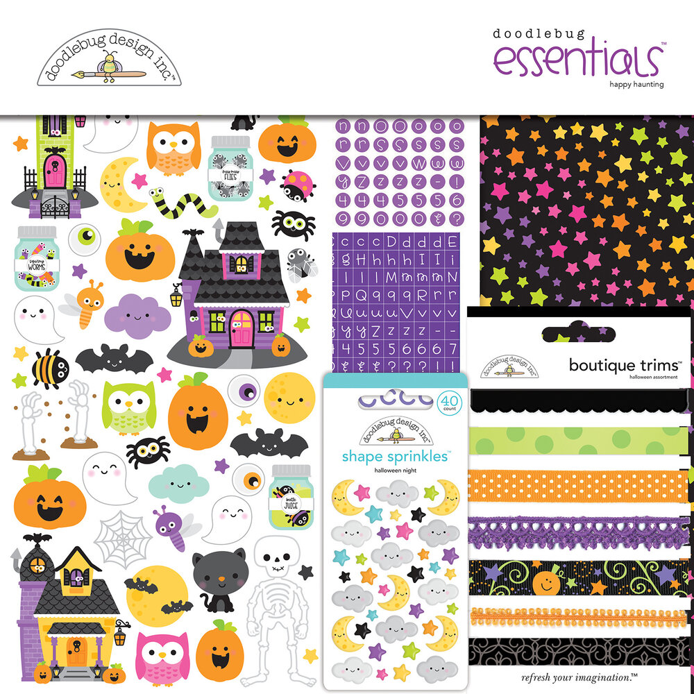 Doodlebug Design Happy Haunting 12x12 Inch Essentials Kit (7447) (OUTLET)