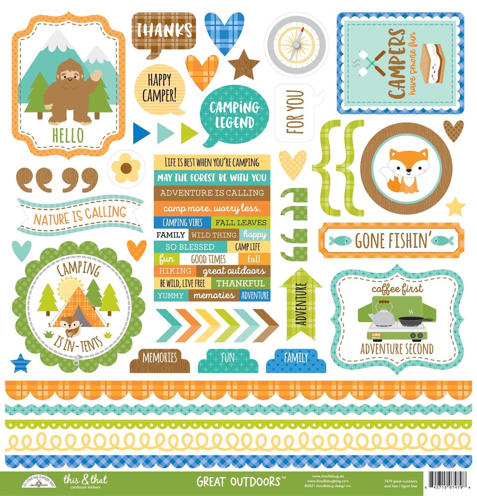 Doodlebug Design Great OutdoorsThis & That Stickers (7479) (OUTLET)
