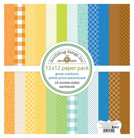 Doodlebug Design Great Outdoors 12x12 Inch Petite Prints Paper Pack (7494) (OUTLET)