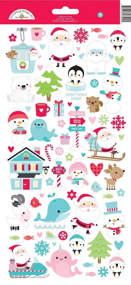 Doodlebug Design Let It Snow Icons Stickers (7524) (OUTLET)