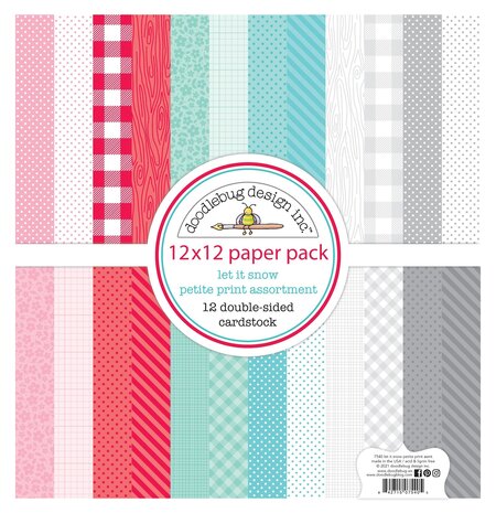 Doodlebug Design Let It Snow 12x12 Inch Petite Prints Paper Pack (7540) (OUTLET)