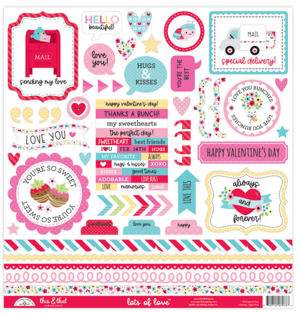 Doodlebug Design Lots of Love This & That Stickers (7573) (OUTLET)