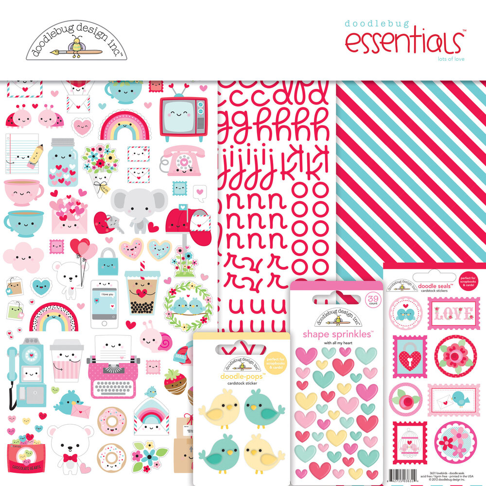 Doodlebug Design Lots of Love 12x12 Inch Essentials Kit (7590) (OUTLET)