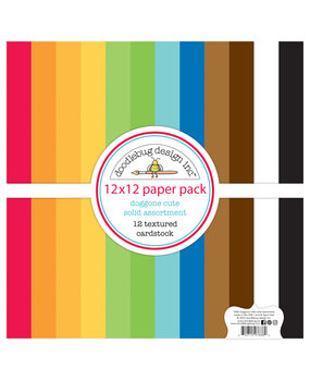 Doodlebug Design Doggone Cute 12x12 Inch Textured Cardstock Assortment Pack (7686) (OUTLET)