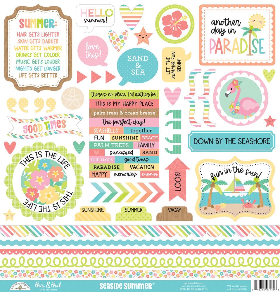Doodlebug Design Seaside Summer This & That Stickers (7770) (OUTLET) Doodlebug Design Seaside Summer This & That Stickers (7770) (OUTLET)