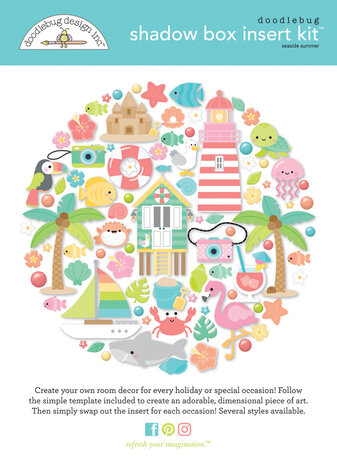 Doodlebug Design Seaside Summer Shadow Box Insert Kit (7793) (OUTLET)