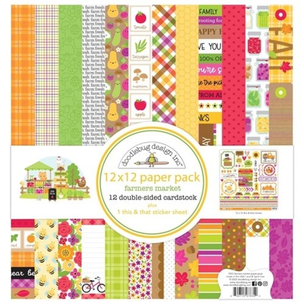 Doodlebug Design Farmers Market 12x12 Inch Paper Pack (7835) (OUTLET)