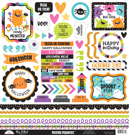 Doodlebug Design monster madness this & that stickers (7872) (OUTLET) Doodlebug Design monster madness this & that stickers (7872) (OUTLET)