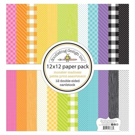 Doodlebug Design Monster Madness 12x12 Inch Petite Prints Assortment Pack (7886) (OUTLET)