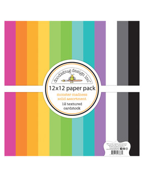 Doodlebug Design Monster Madness 12X12 Inch Textured Cardstock Assortment Pack (7887) (OUTLET)