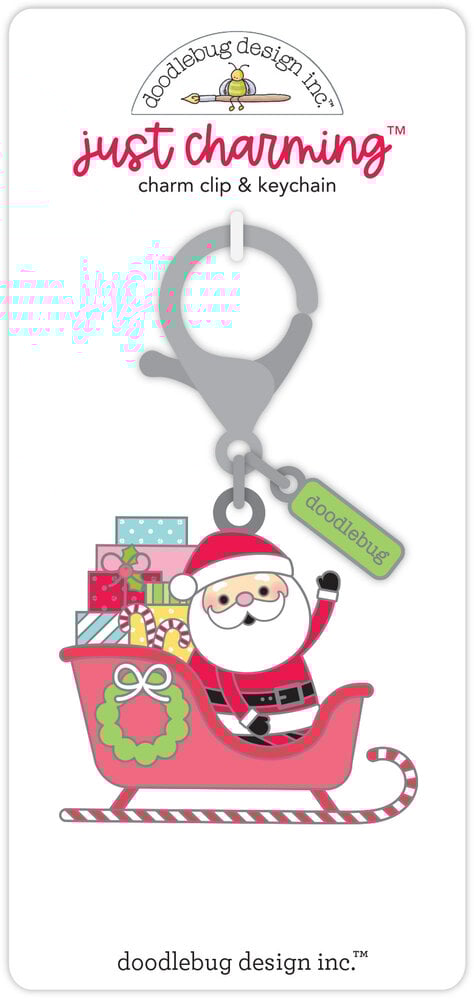 Doodlebug Design Here Comes Santa Claus Just Charming Clip & Keychain (7917) (OUTLET)