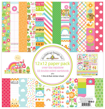 Doodlebug Design Over The Rainbow 12x12 Inch Paper Pack (7994) (OUTLET) Doodlebug Design Over The Rainbow 12x12 Inch Paper Pack (7994) (OUTLET)