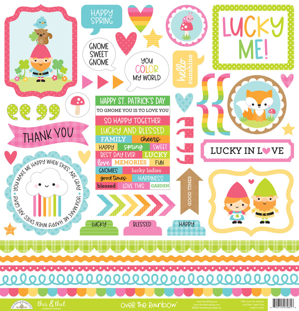 Doodlebug Design Over The Rainbow 12x12 Inch Paper Pack (7994) (OUTLET) Doodlebug Design Over The Rainbow 12x12 Inch Paper Pack (7994) (OUTLET)