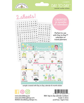 Doodlebug Design Day to Day Calendar Numbers Stickers (8061) (OUTLET)