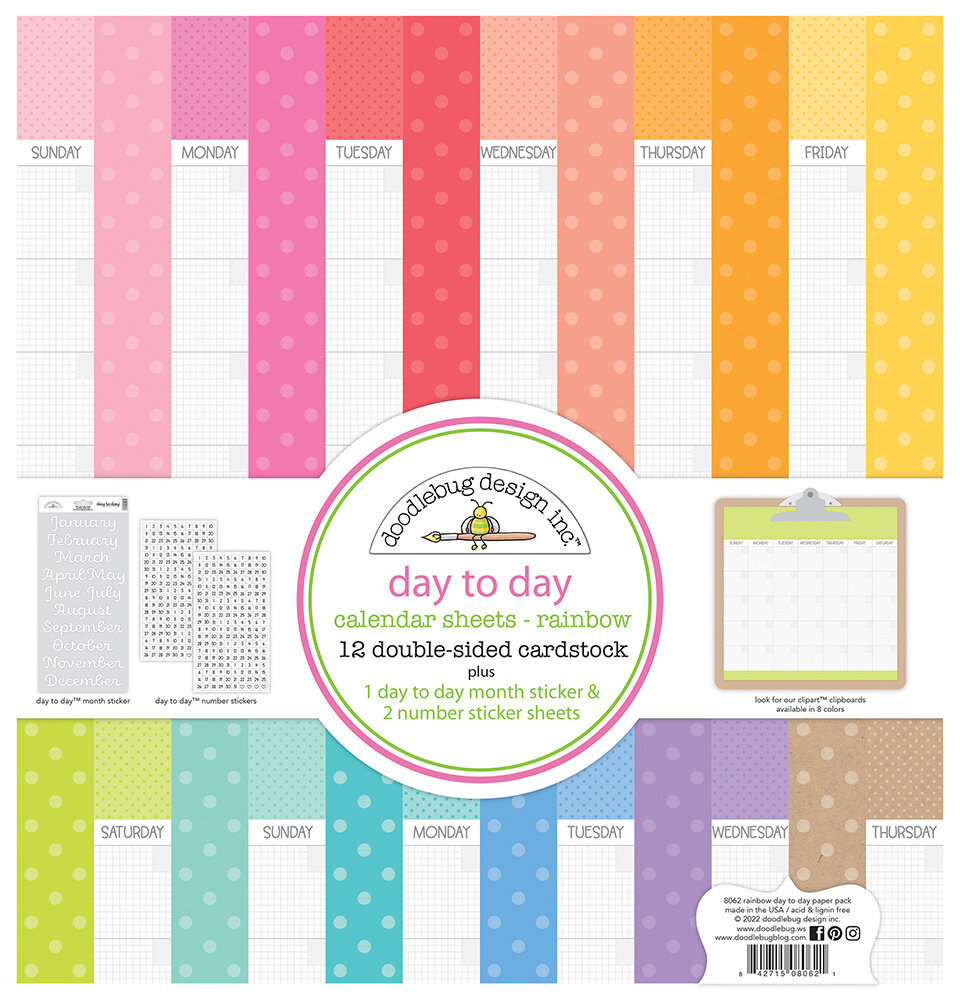 Doodlebug Design Rainbow Day to Day Calendar Assortment Pack (8062) (OUTLET) Doodlebug Design Rainbow Day to Day Calendar Assortment Pack (8062) (OUTLET)