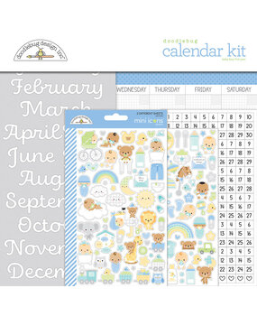 Doodlebug Design Baby Boy First Year Calendar Kit (8064) (OUTLET)