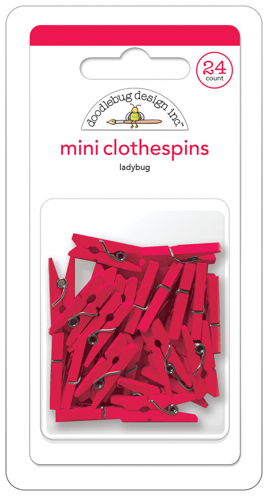 Doodlebug Design Ladybug Mini Clothespins (24pcs) (8134) (OUTLET)