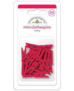 Doodlebug Design Ladybug Mini Clothespins (24pcs) (8134) (OUTLET)