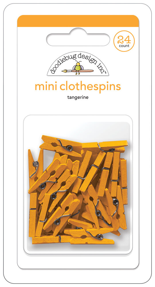 Doodlebug Design Tangerine Mini Clothespins (24pcs) (8136) (OUTLET)