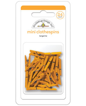 Doodlebug Design Tangerine Mini Clothespins (24pcs) (8136) (OUTLET)