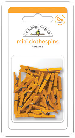 Doodlebug Design Tangerine Mini Clothespins (24pcs) (8136) (OUTLET)