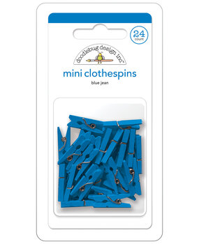 Doodlebug Design Blue Jean Mini Clothespins (24pcs) (8141) (OUTLET)