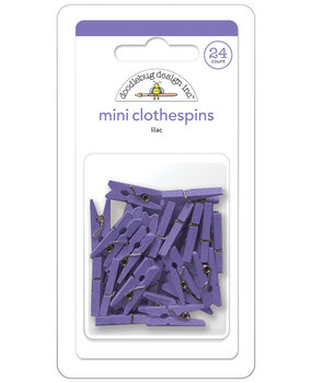 Doodlebug Design Lilac Mini Clothespins (24pcs) (8142) (OUTLET)
