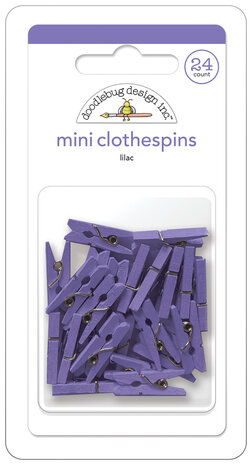Doodlebug Design Lilac Mini Clothespins (24pcs) (8142) (OUTLET)