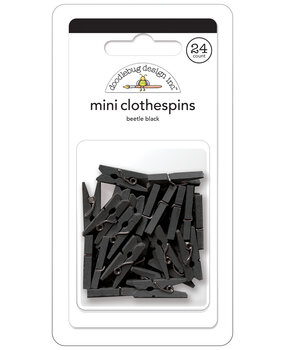 Doodlebug Design Beetle Black Mini Clothespins (24pcs) (8145) (OUTLET)
