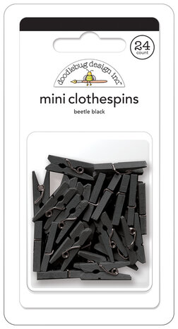 Doodlebug Design Beetle Black Mini Clothespins (24pcs) (8145) (OUTLET)