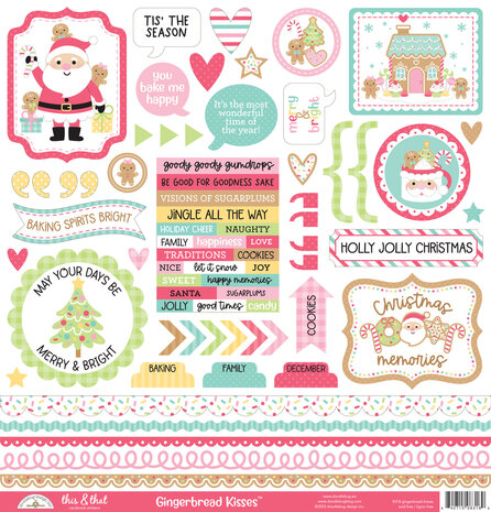 Doodlebug Design Gingerbread Kisses This & That Stickers (8318) (OUTLET)