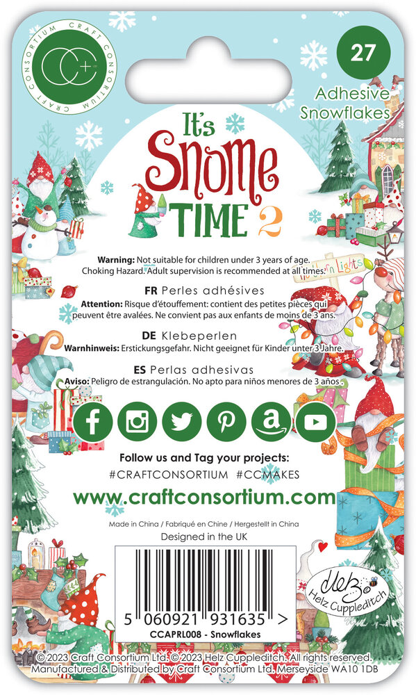 Craft Consortium It's Snome Time 2 Adhesive Snowflakes (CCAPRL008) (OUTLET)