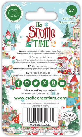 Craft Consortium It's Snome Time 2 Adhesive Snowflakes (CCAPRL008) (OUTLET)