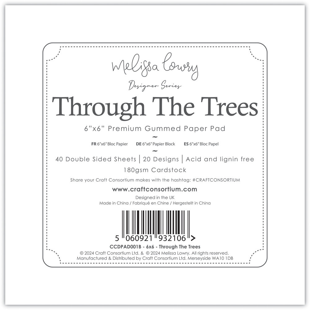 Craft Consortium Through The Trees 6x6 Inch Paper Pad (CCDPAD001B) (OUTLET)