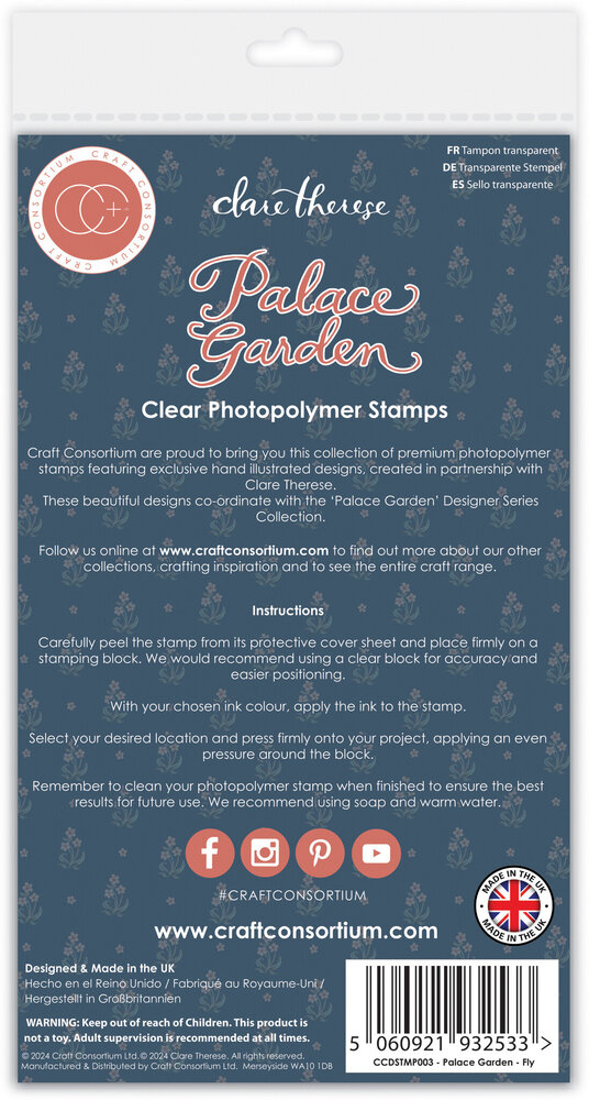 Craft Consortium Palace Garden Clear Stamps Fly (CCDSTMP003) (OUTLET) Craft Consortium Palace Garden Clear Stamps Fly (CCDSTMP003) (OUTLET)