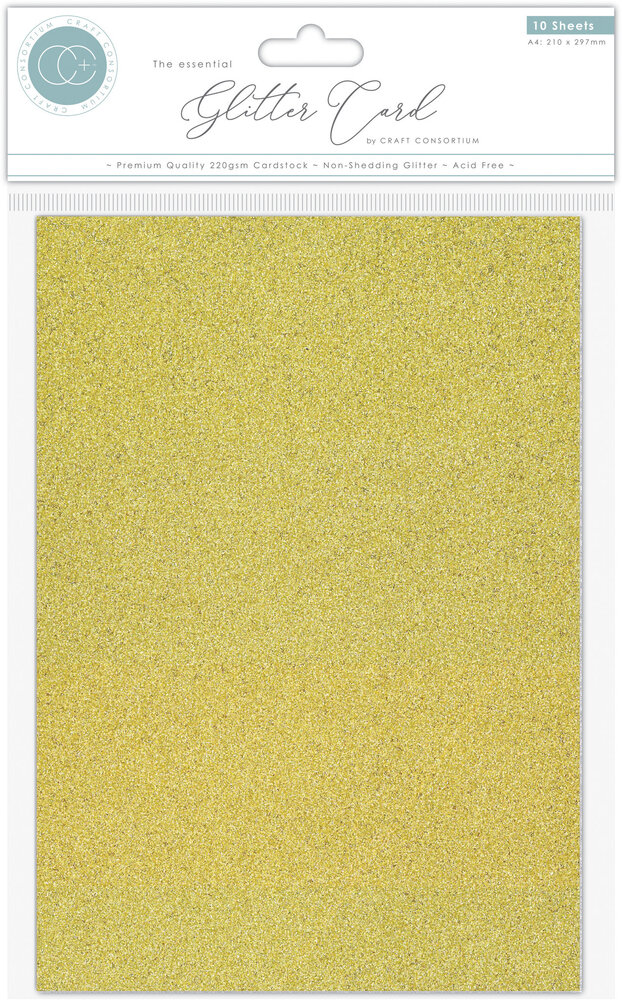 Craft Consortium The Essential Glitter Card A4 Gold (10pcs) (CCEGC002) (OUTLET)
