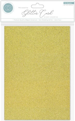 Craft Consortium The Essential Glitter Card A4 Gold (10pcs) (CCEGC002) (OUTLET)