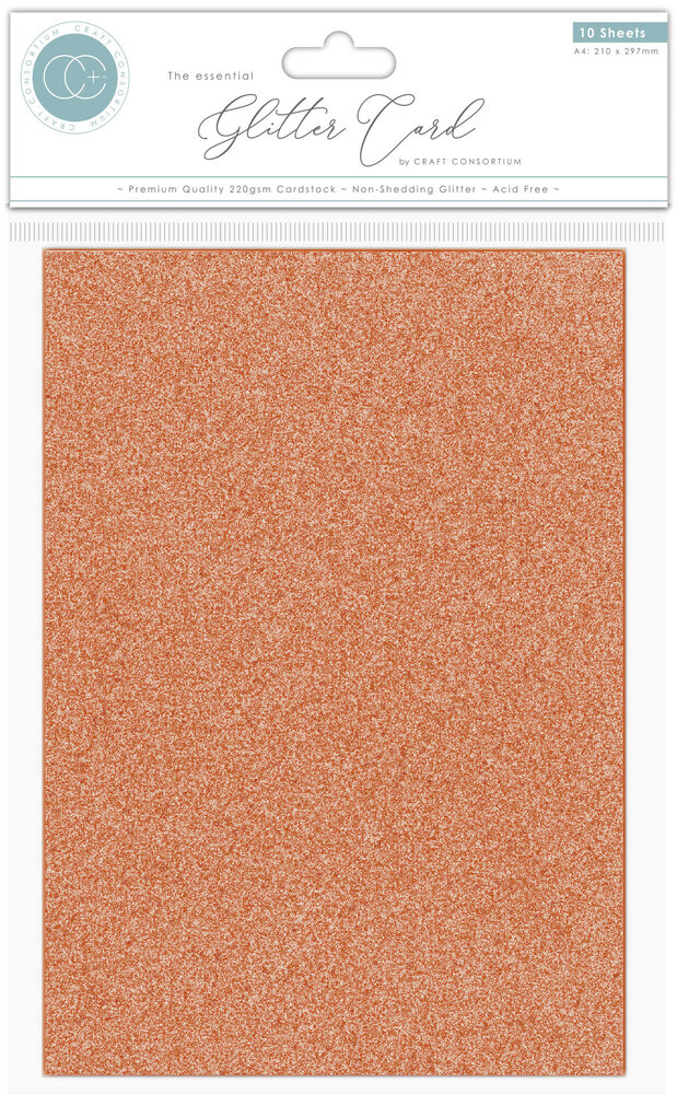 Craft Consortium The Essential Glitter Card A4 Copper (10pcs) (CCEGC005) (OUTLET)