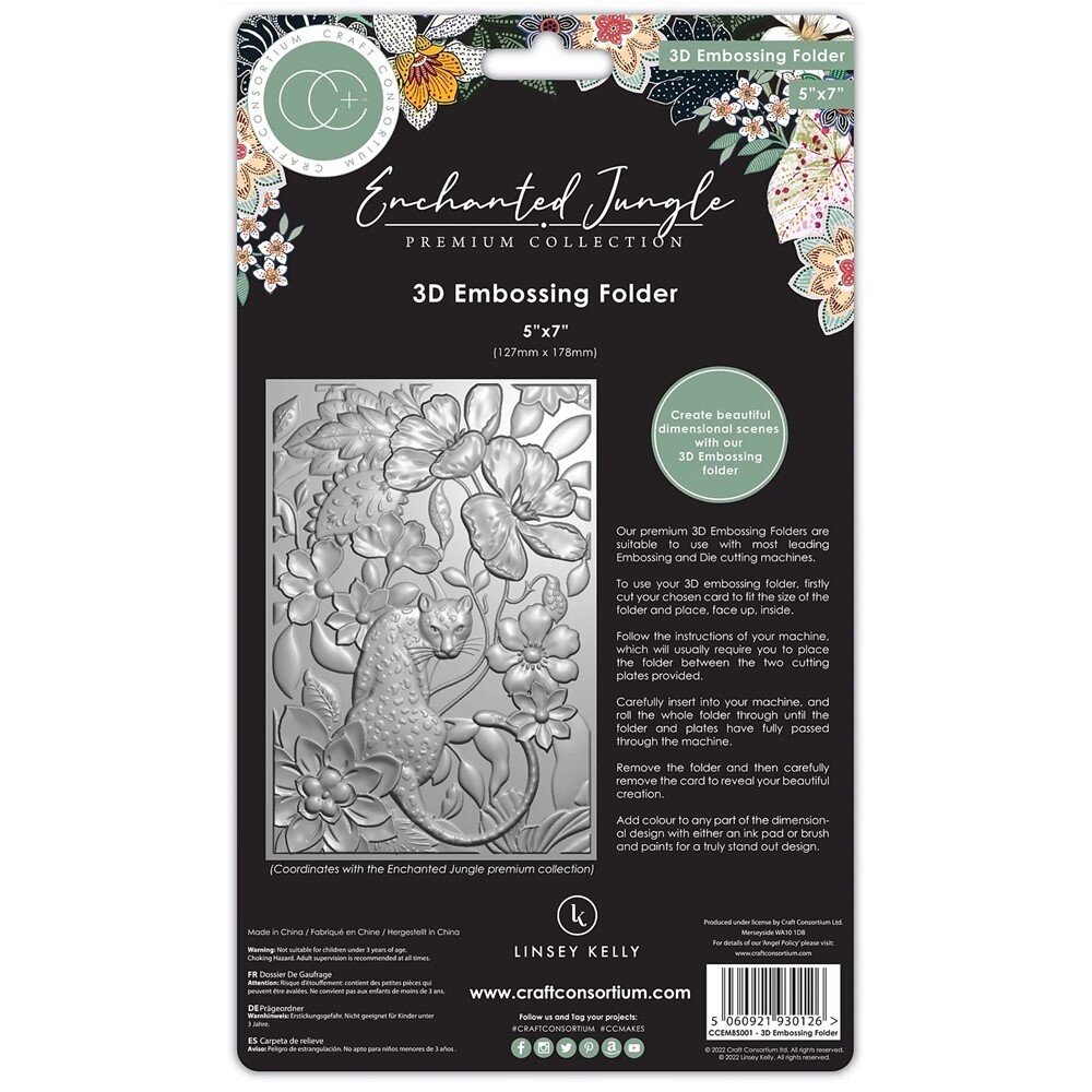 Craft Consortium Enchanted Jungle 3D Embossing Folder (CCEMBS001) (OUTLET) Craft Consortium Enchanted Jungle 3D Embossing Folder (CCEMBS001) (OUTLET)