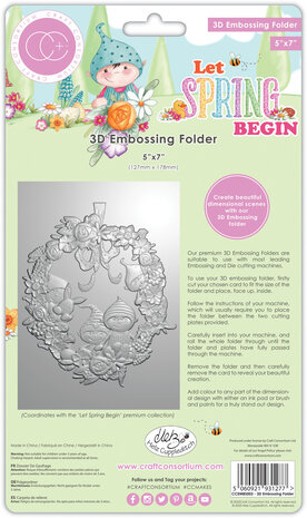 Craft Consortium Let Spring Begin 3D Embossing Folder (CCEMBS003) (OUTLET)