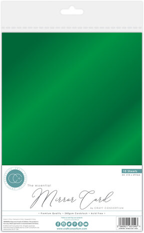 Craft Consortium The Essential Mirror Card A4 Green (10pcs) (CCEMC004) (OUTLET)