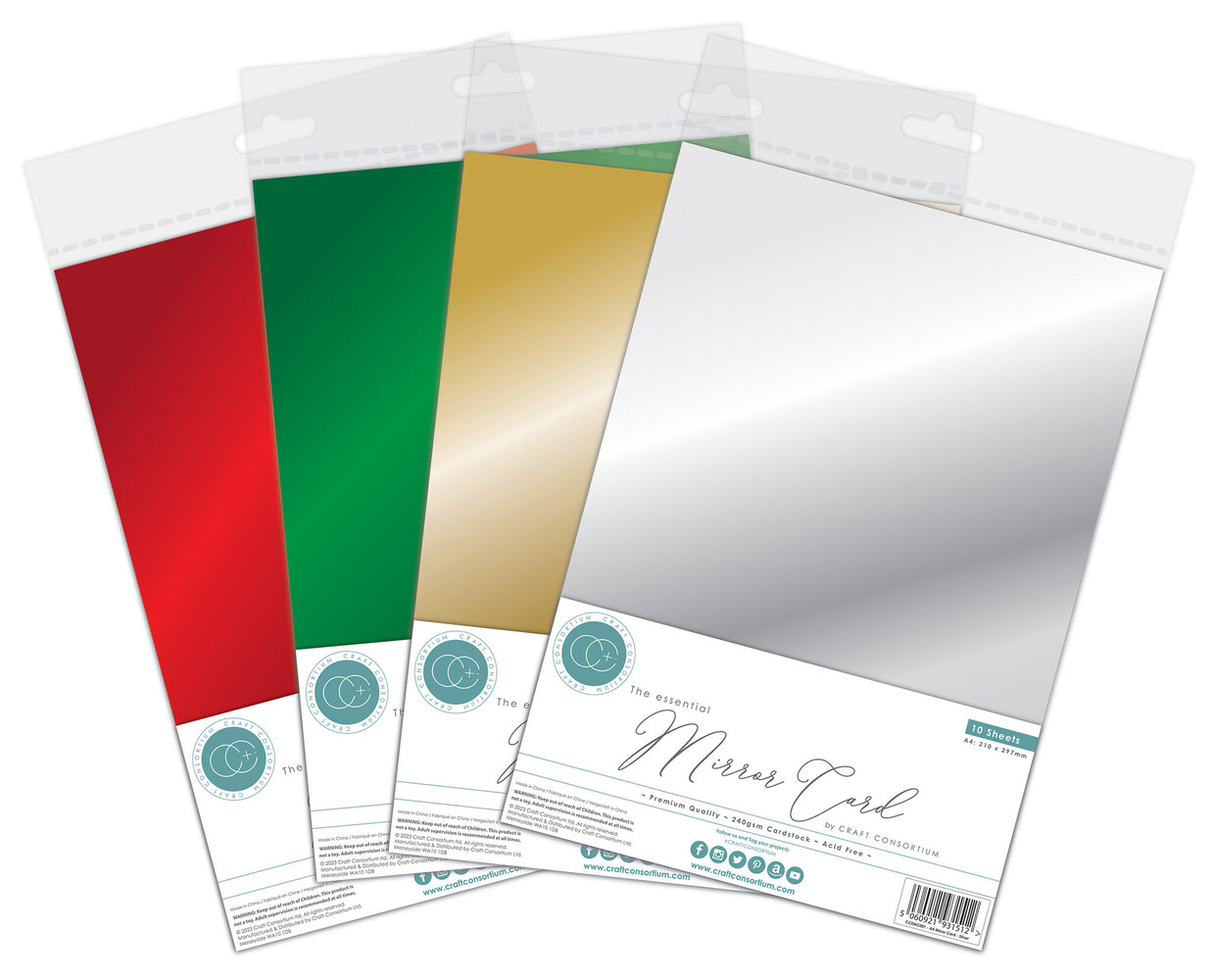 Craft Consortium The Essential Mirror Card A4 Green (10pcs) (CCEMC004) (OUTLET)